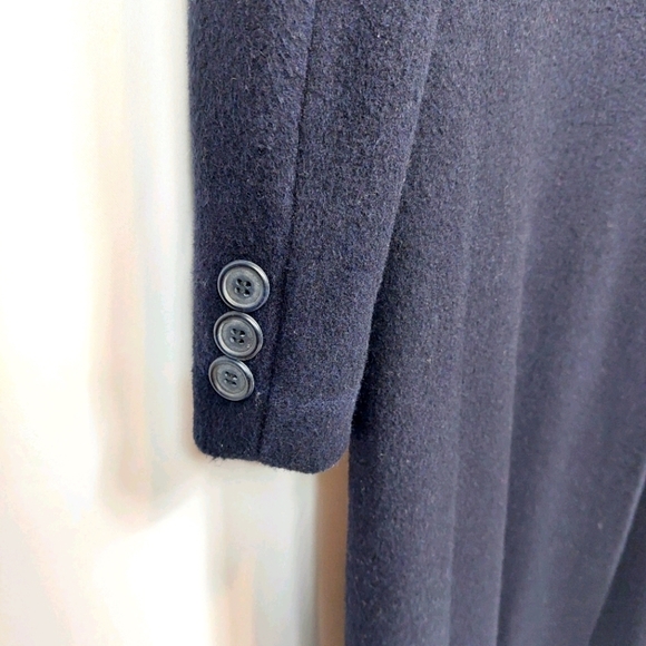 VINTAGE CASHMERE AND WOOL LONG TRENCH COAT SZ 44 - Picture 9 of 15